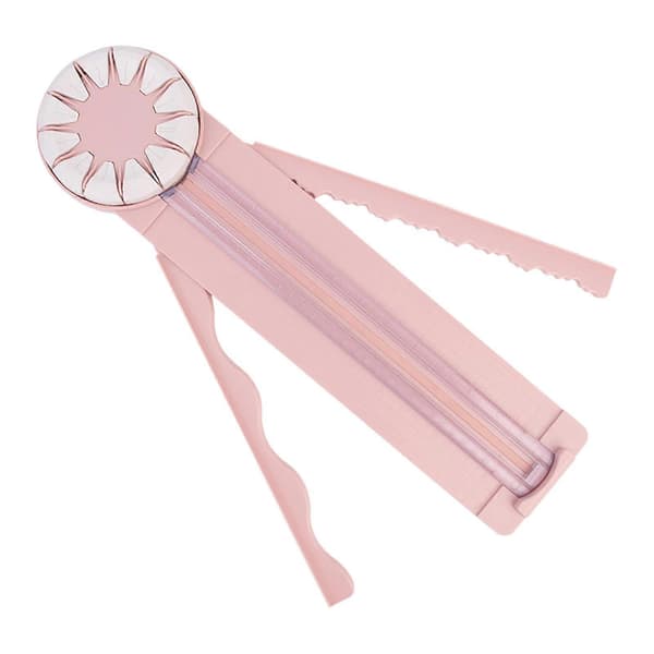 12 i 1 Papirkutter, Papirkantkutter, Multifunksjonell Papirkuttermaskin med Målinger for Scrapbooking, Gaveinnpakning Pink
