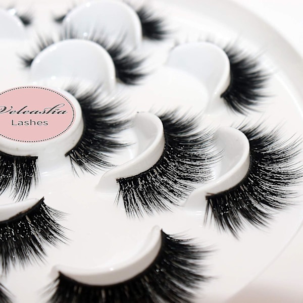 Lösögonfransar Naturligt Utseende 7 Par 5D Faux Mink Ögonfransar Handgjorda Lyxig Volym Fluffiga Falska Ögonfransar | Vinge Cinderella Dubai