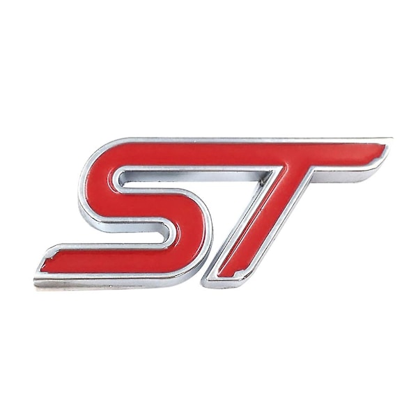 ST Racing Bil Metall Emblem Badge Klistremerke Dekor For Ford Focus Fiesta Mondeo Mengxi Red