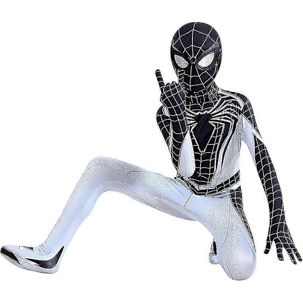 Supersankari Hämähäkkimies Puku Body Lapsille Spandex Zentai Halloween Hämähäkkimies Cosplay Haalari 3D Tyyli 160