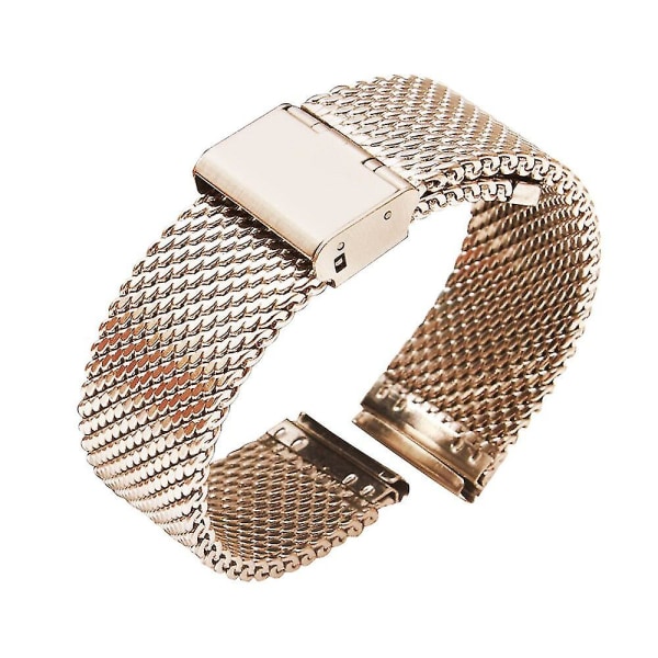 18mm 20mm 22mm 24mm Universal Milanese Klokkearmbånd Hurtigutløsning Klokkebånd Mesh Rustfritt Stål Rem Håndleddsbelte Armbånd Svart A Rose red gold 22mm