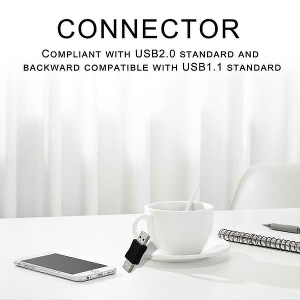 SODIAL(R) USB A uros-urosliitinsovitin, musta