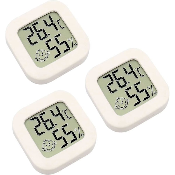 3 stk. Mini Digitalt Indendørs Termometer Hygrometer Fugtighed Temperatur LCD Display Bluetooth Sensor Trådløst Termometer