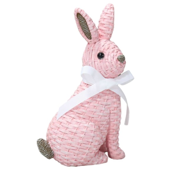 21cm Kanin Figur Resin Statue Påskepynt Rottingeffekt
