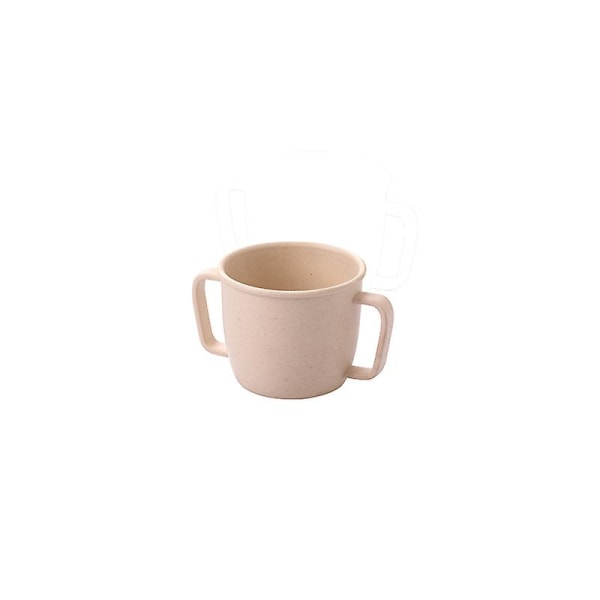 Jinyi mugg med två handtag Enfärgad drickskopp Mjölk Kaffekopp Bestick för hemmet, lätt att använda (1 st, beige)