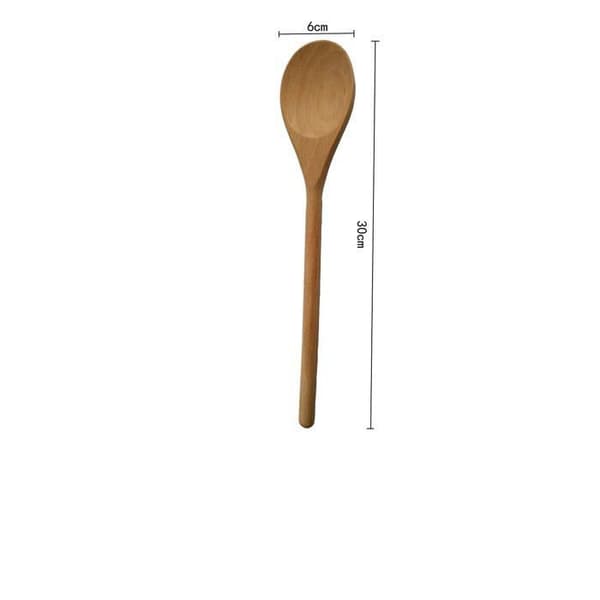 Treskjeer for blanding, baking, servering, bøk, 30 cm - Sett med 6 ROUNDSQUARE