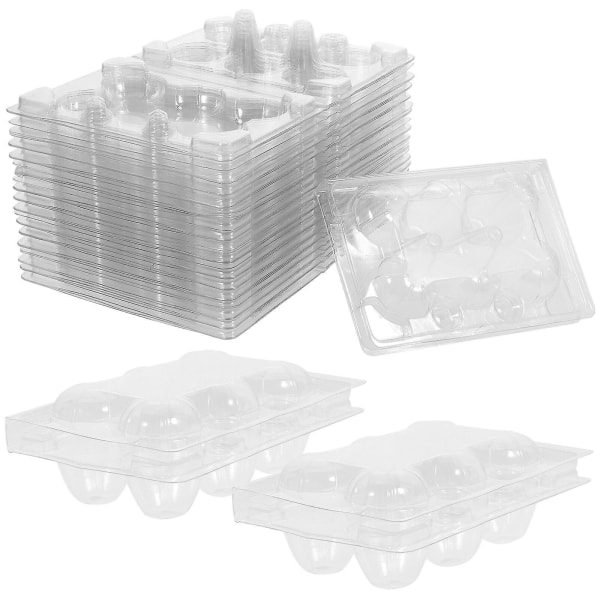 50 st 6 Grids Vaktelägg Fack Transparent ägg Dispenser Hållare Äggbehållare Förpackningslåda Vaktelägg Case