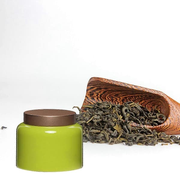 Köksburk, rund förseglad förvaringsburk i plåt för kaffe, socker, te