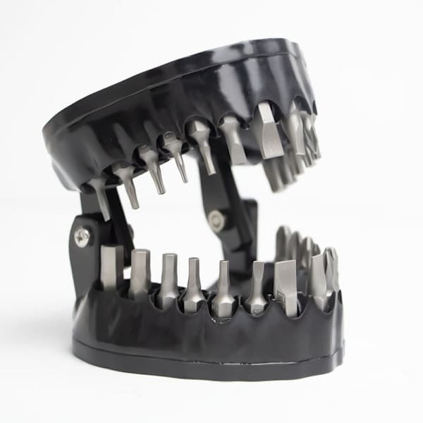Borepatronholder Tandmodel Design Holder op til 28 bits Passer til 1/4 tomme sekskantbits og bitadapter (sort)