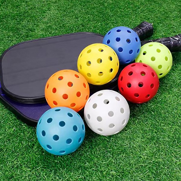 3-pack Pickleballbollar 40 hål Utomhus Pickleballboll Pickleballs ihålig träningsboll med flera färger Yellow