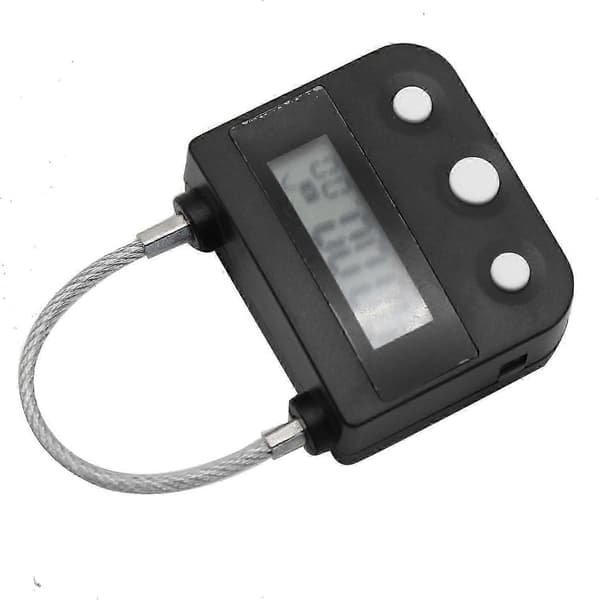 Metaltimerlås USB LCD-skærm Elektronisk genopladelig timer Multifunktionshængelås Sort