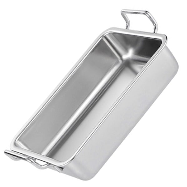 Serveringsbakker Non-stick Multifunktionel Rustfrit Stål Rektangel Metalbakke til Køkken Silver 2