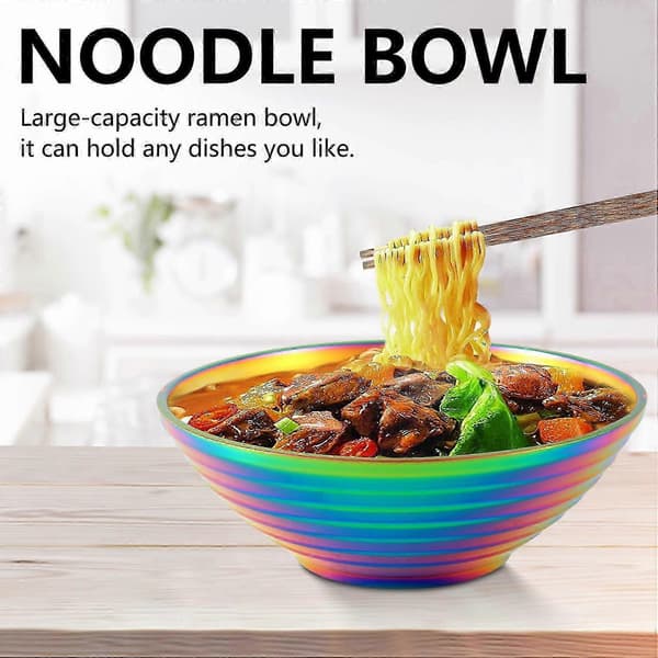 Rund Nudelskål til Ramen Skål Rustfrit Stål Regnbue Nr.0
