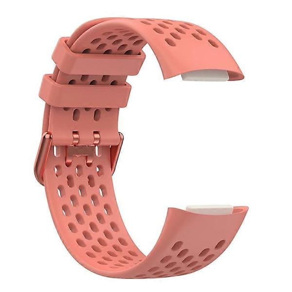 Blød silikone sportsudskiftningsurrem med åndbare huller til Fitbit Charge 6/5 Multicolor Style C