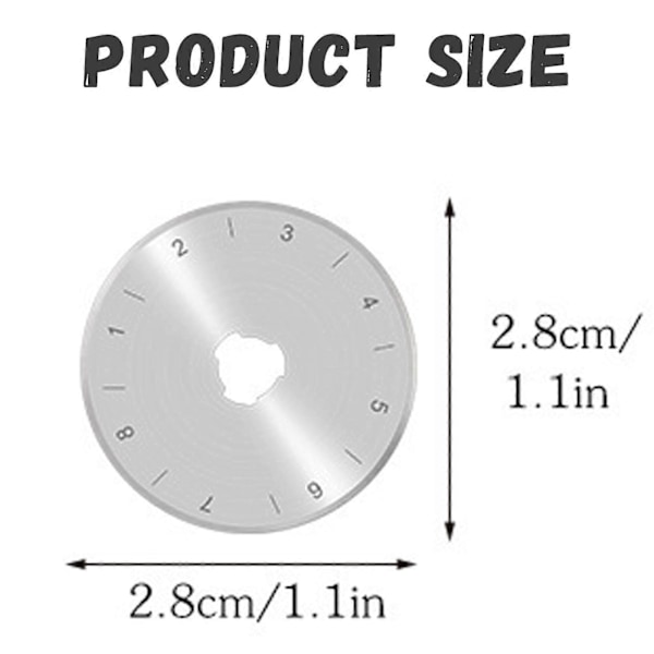 10-pakning 28mm roterende kutterblader for Olfa og Fiskars kuttere