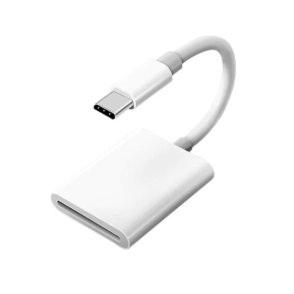 Type-C til SD-kort kamera læser adapter SD-kortlæser til Type-C enheder, hvid