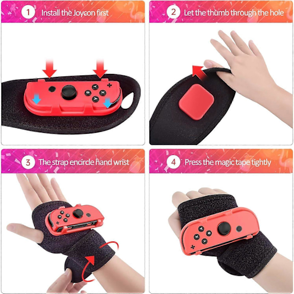 Switch Just Dance 2024 JoyCon Grip Handledsrem Boxing Design (Fria händer, dansa fritt med rytmen) för Nintendo Switch Just Dance 2023 2022 2021 2020