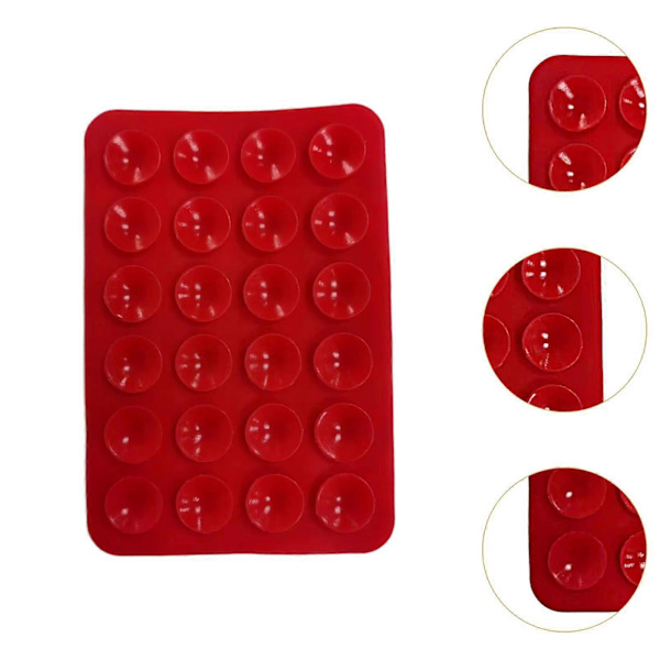 Telefon Sugpropp Hållare Silikon Telefonskal Duschfäste för Selfies och Videor Ljusgrå Red 8cmx5.5cm