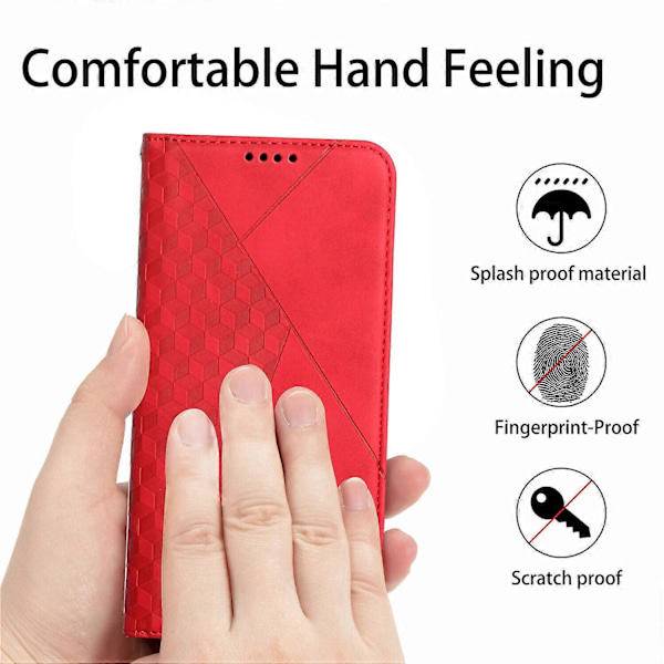 Fodral för Xiaomi Redmi Note 13 4G Plånbok Magnetiskt Skydd Flip PU Läder Kompatibelt med Xiaomi Redmi Note 13 4G Fodral Red