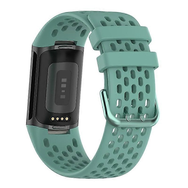 Blød silikone sportsudskiftningsurrem med åndbare huller til Fitbit Charge 6/5 Multicolor Style K