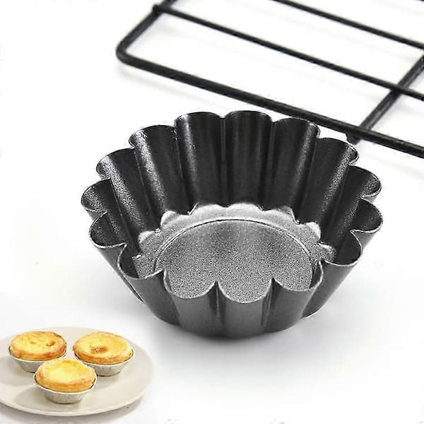 12 STK Jern Bakeform Flatbunnet Krysantemum Puddingform Eggetertformer