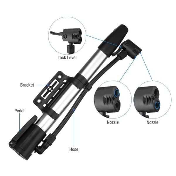 Mini polkupyörän pumppu renkaan täyttölaite