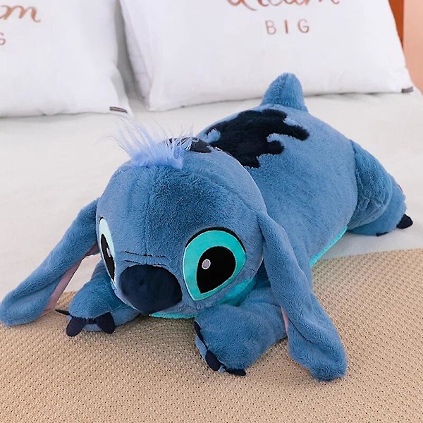 45/60/80cm Stitch Dukke Disney Plys Legetøj Plys Fyldt Dukke Blød Pude Prone Holdning Mørk/Lyseblå Sød Legetøj Gave Lilo Stitch-60cm