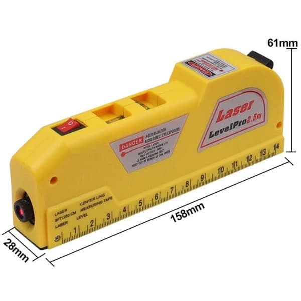 Laser-vatupassi mittanauhalla
