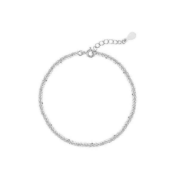 Silverhalsband Glänsande Stjärnhalsband Rundformat Hoker Fina Smycken För Kvinnor