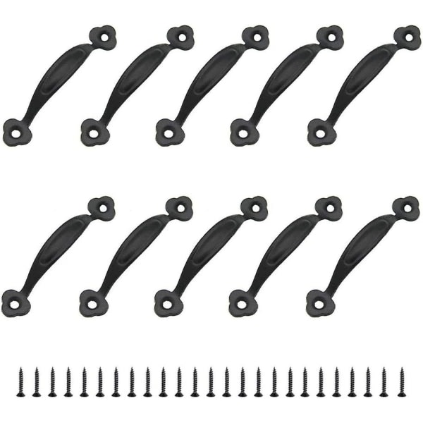 10 Retro Træk-Skabsgreb Dørknap Rustik Centerafstand Zink Legering (80mm)