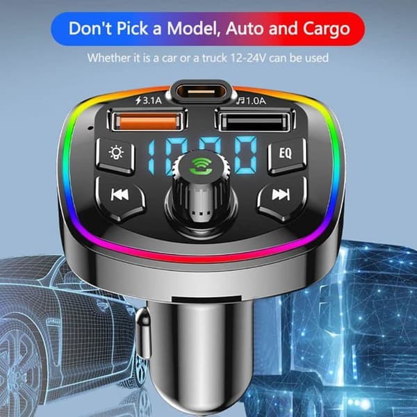 Bil Bluetooth FM-sender Biltilbehør Bluetooth Bilradio, Bluetooth 2 USB-porte QC3.0 Hurtigoplader