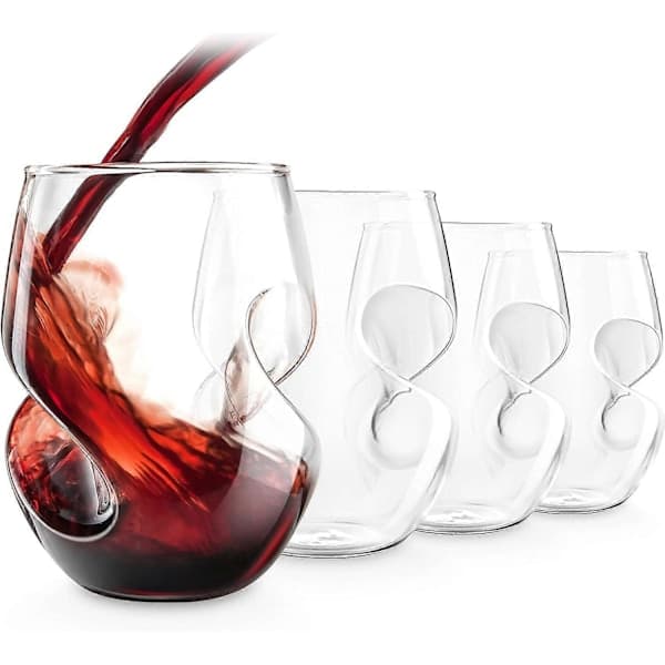 Set med 4 rödvinsglas - 473 ml handblåst glas