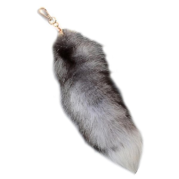 Pehmoketunpyrstö Avaimenperä Furry Animal Tail Avaimenperä 40cm Eläimen häntä- Perfet A