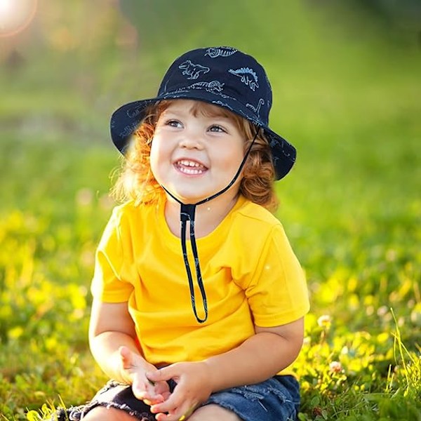 Børne Solhat, UV Beskyttelse Strand Cap Børns Spand Hat Sommerhat til Småbørn Drenge Piger