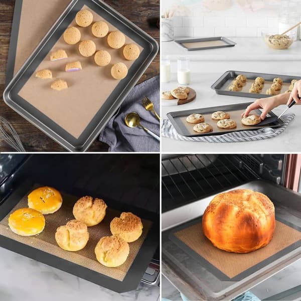 Silikon Bakeunderlag S 30x21cm - Sett med 2 Non-Stick - For Makroner, Kjeks, Brød