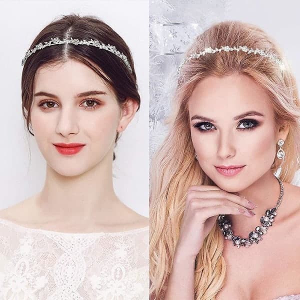 Hodebånd Bryllup Brudehodebånd Sølv Hårtilbehør Hodebånd Bryllup Tiara
