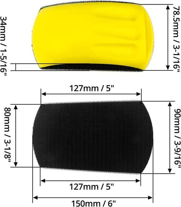 Håndslibeblok, slibekiler til slibeskive, 150 mm (6\")