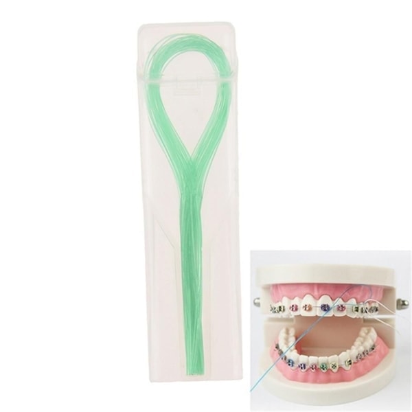 Floss Threaders Dental Traction BLUE blå