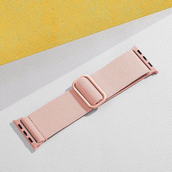 Elastisk Solo Loop-reim Kompatibel med Apple Watch Ultra Band 49mm 45mm 44mm 42mm 41mm 40mm 38mm for Menn Kvinner, Myk Nylon Stretch Flettet Rem Black/White/Gray/Pink/Mint Green 38mm/40mm/41mm