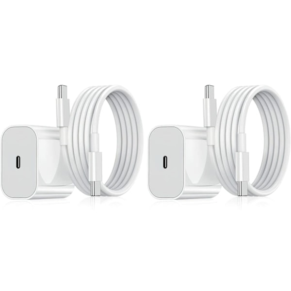 2-pack - Laddare för iPhone - Snabbladdare - Adapter + Kabel 20W Vit 2-pack Samsung (NT) 2-Pack Samsung 2-Pack Samsung 2-Pack Samsung