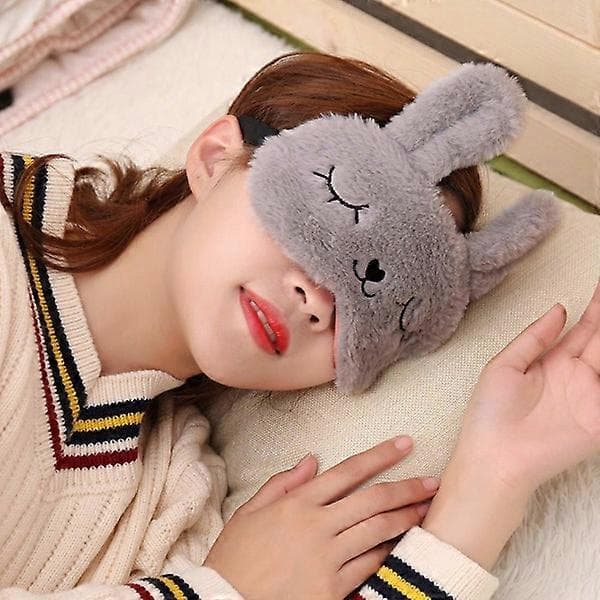 Sovemaske i sødt kanindesign Grey