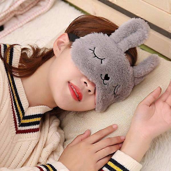 Sovmask i söt kanindesign Grey