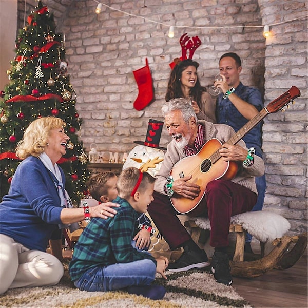 12 stk. Håndledsbånd Klokker Armbånd Jingle Bells Musikalske Ankelklokker Rytmeinstrument til Børn Julefestgaver-A