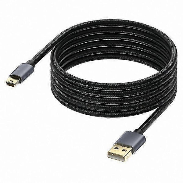 10m USB 2.0 til Mini B Han Opladerkabel til PS3 Controller, MP3 Afspiller, Kamera
