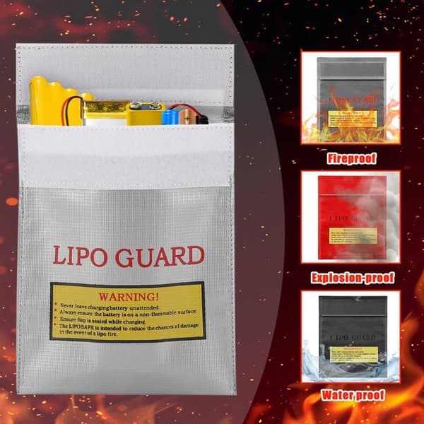 Brandsäker väska - 3-pack, Vattentät brandsäker väska - För Lipo-batterier/Dokument/Värdesaker