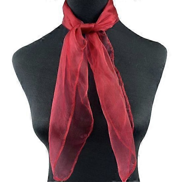 2 stk. Dame Tørklæde Glat Satin Gennemsigtig Ensfarvet Mesh Tynd Justerbar Dekorativ Let Blød Aquaman Dans Squaredans Stewardesse purplish red