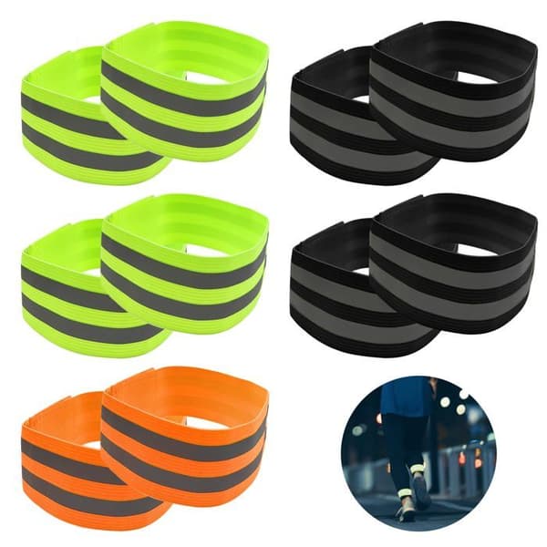 10 stk. sikkerhetsarmbånd, elastiske refleksarmbånd, justerbart refleksbånd, synlige armbånd