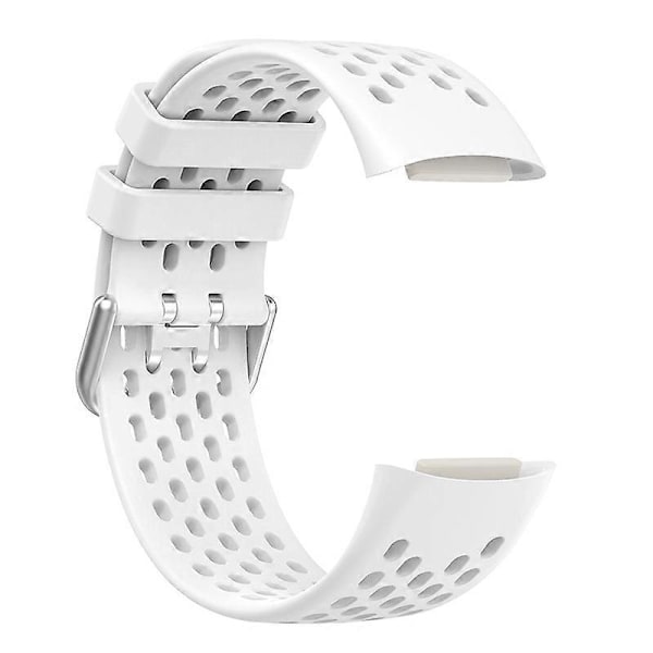 Blød silikone sportsudskiftningsurrem med åndbare huller til Fitbit Charge 6/5 Multicolor Style B