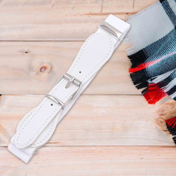 Elastiskt justerbart midjebälte för barn, avslappnat stretchbälte, sött klänningsbälte PU-läderbälte för pojkar jeans byxor kjolar White 2.5cmx65cm