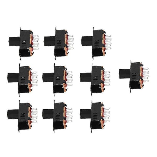 10 X Dc 0.5a 50v 3-posisjon 2p2t Dpdt Panelmontert Skyvebryter Ss23d32